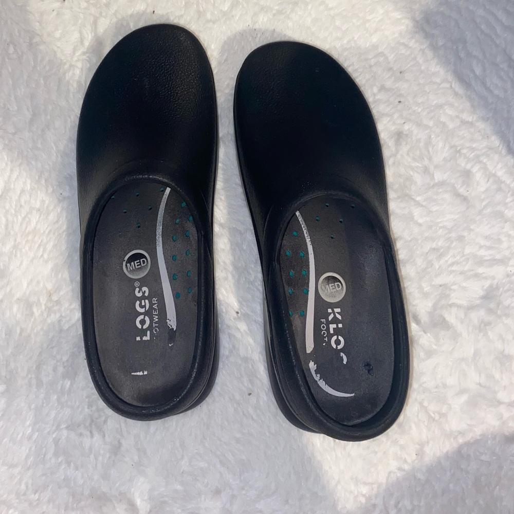 Womens Klogs Bistro Black Comfort Slip Resistant Work Clogs. Size 7